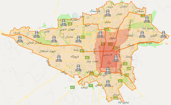service geographical map
